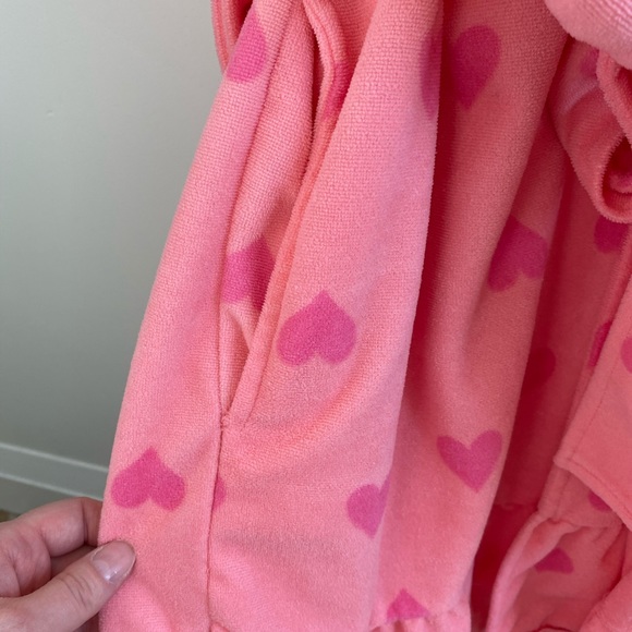 Betsey Johnson Robe hearts orange pink ruffle frills cute y2k bathrobe soft - Picture 6 of 6